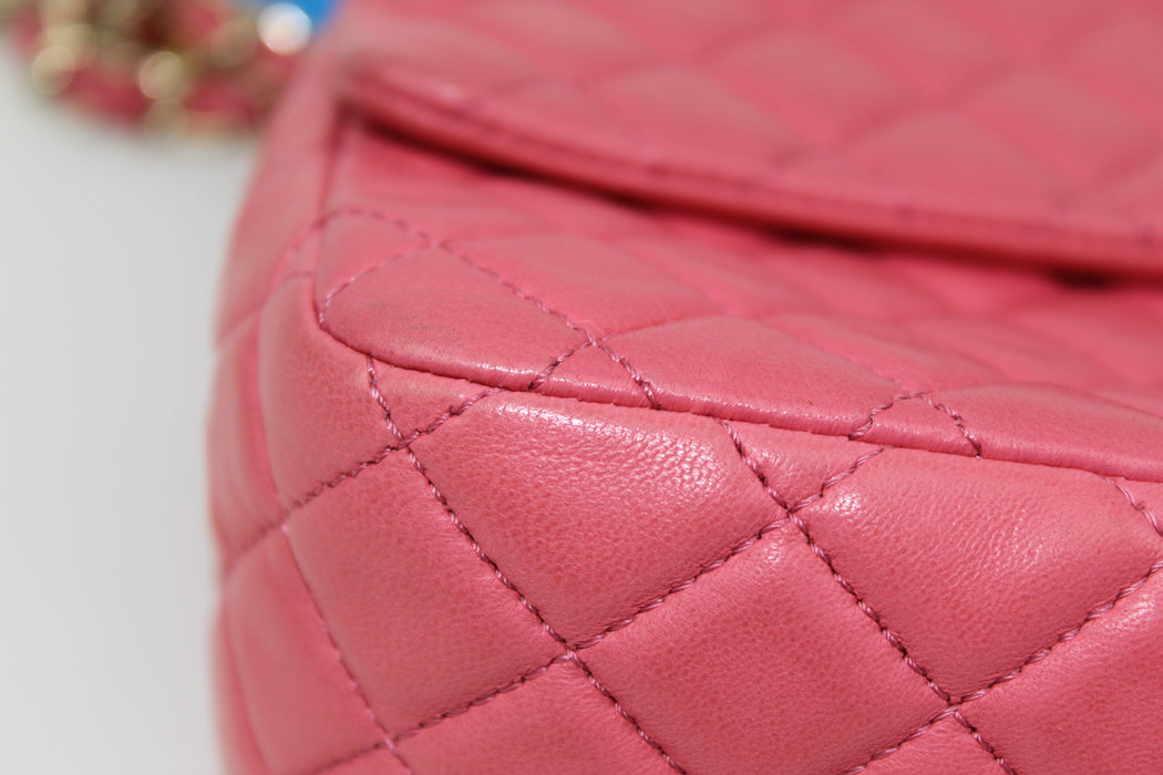 CHANEL SMALL LAMBSKIN FLAP BAG IN PINK - LuxurySnob