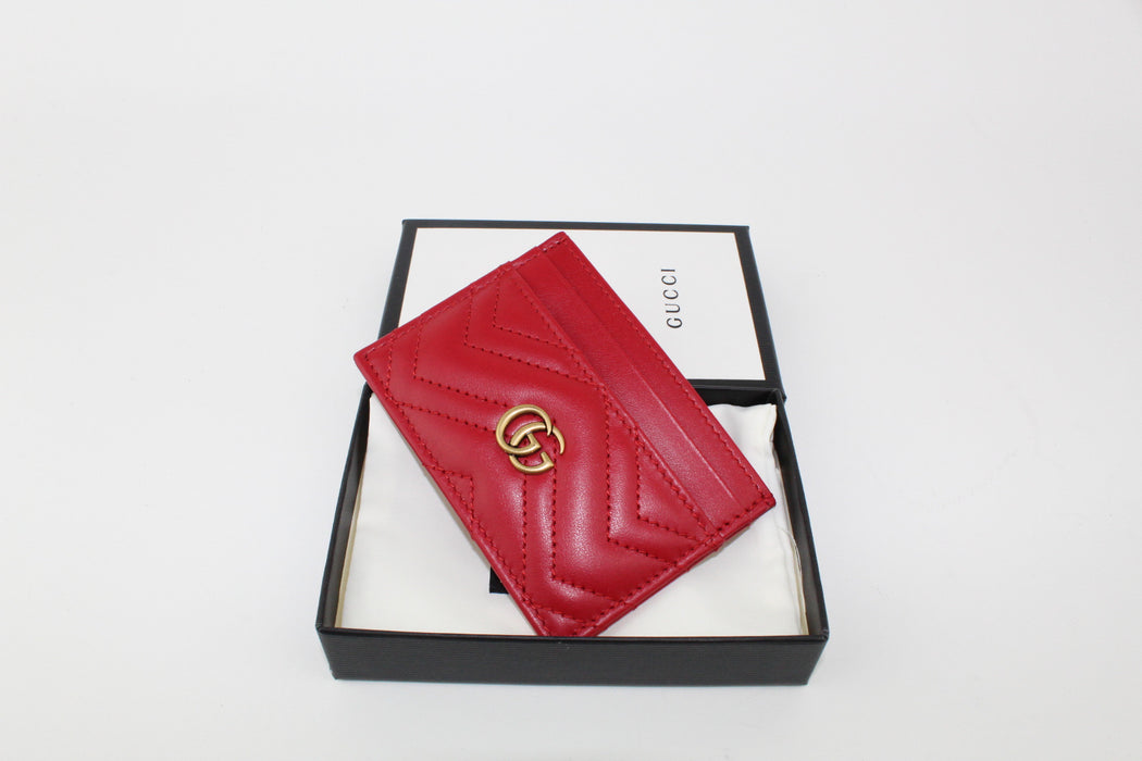 GUCCI GG MARMONT CARD CASE RED