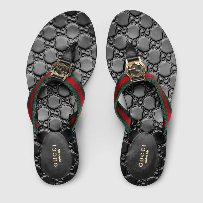 Gucci GG Web Thong Sandal