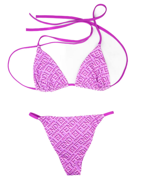 Fendi X Skims Reversible Swimsuit in Monogram Purple