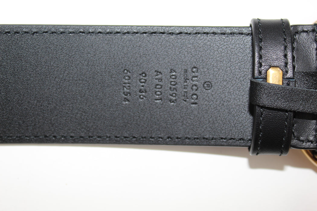 GUCCI LEATHER BELT WITH DOUBLE G BUCKLE - LuxurySnob