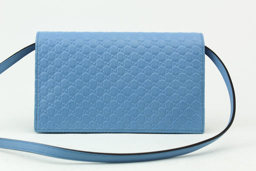 Gucci Leather Micro GG Guccissima Crossbody Wallet Bag