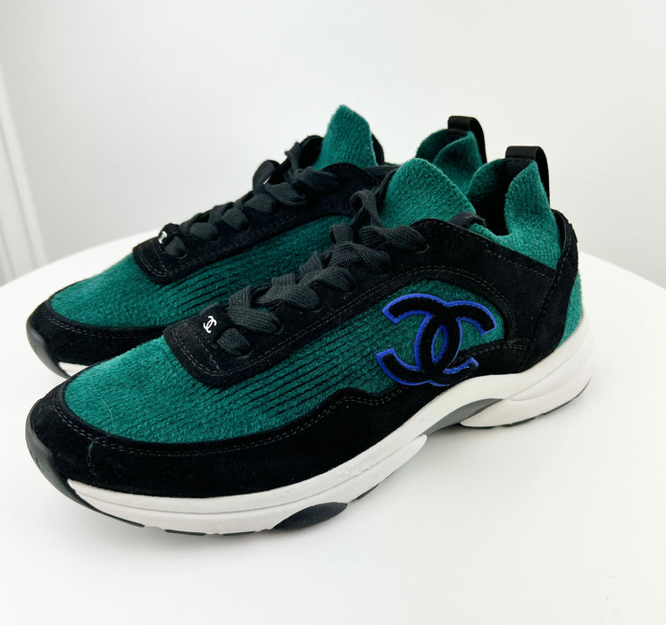 Chanel Suede Calfskin and Fabric Sneakers