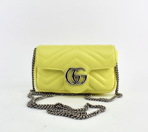 GUCCI GG MARMONT LEATHER SUPER MINI YELLOW