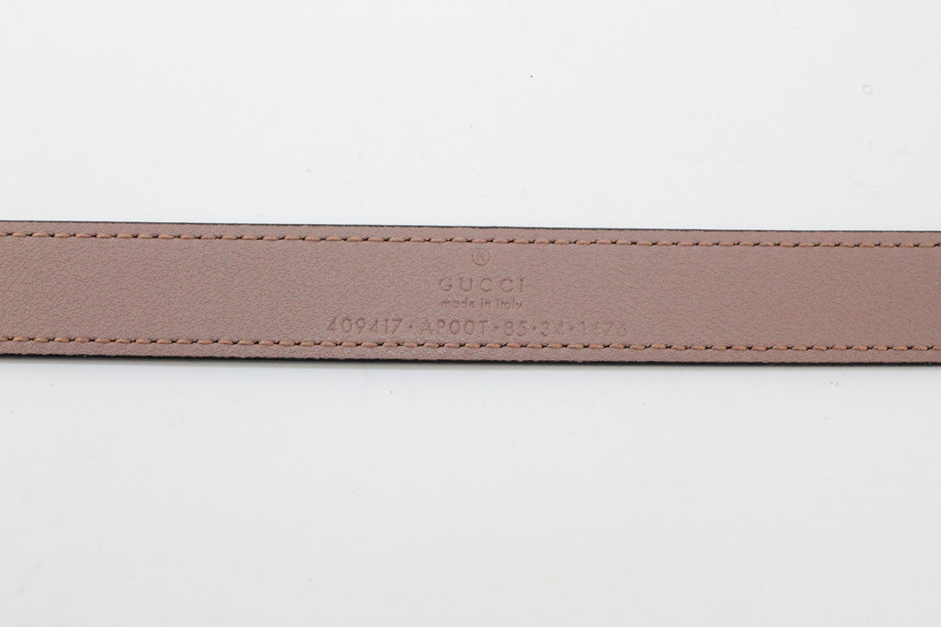 GUCCI LEATHER BELT WITH DOUBLE G BUCKLE NUDE