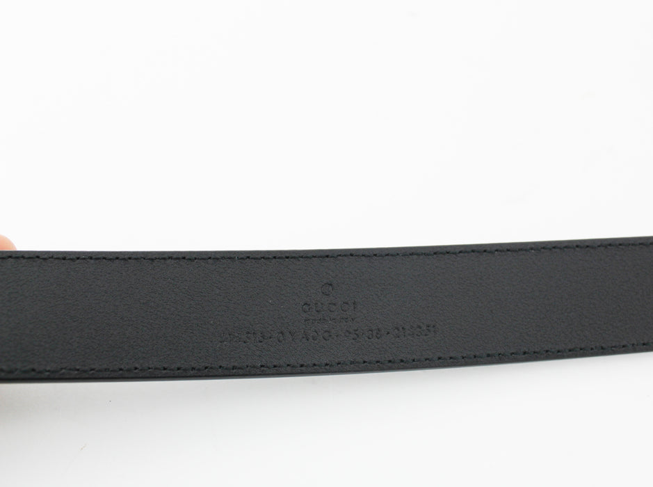 GUCCI GG MARMONT LEATHER BELT WITH SHINY BUCKLE