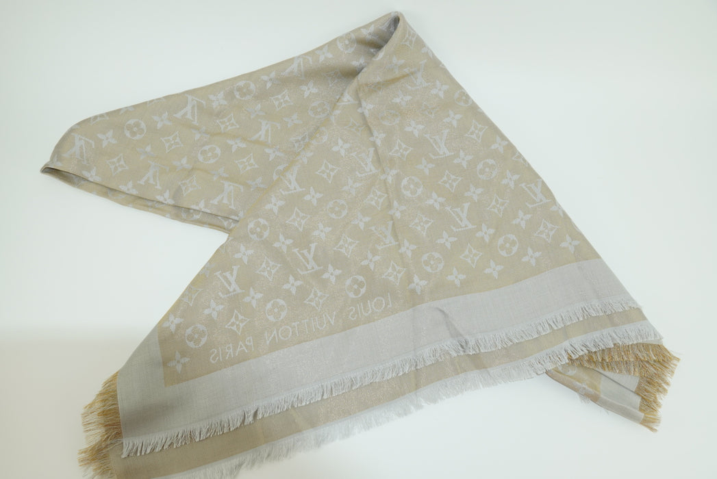 Louis vuitton Monogram Shine Shawl Greige