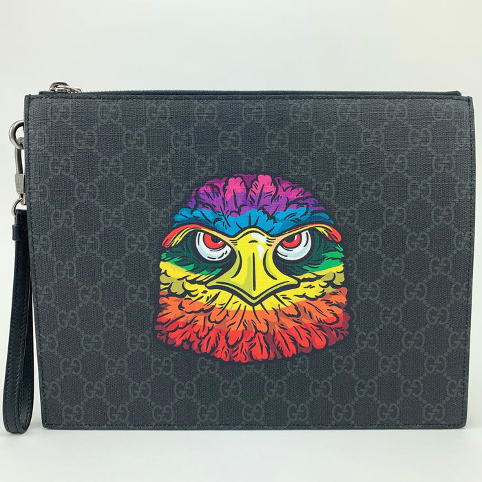 Gucci New Eagle Zip Pouch Wristlet