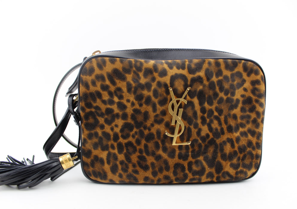 SAINT LAURENT LOU LEOPARD PRINT CAMERA BAG