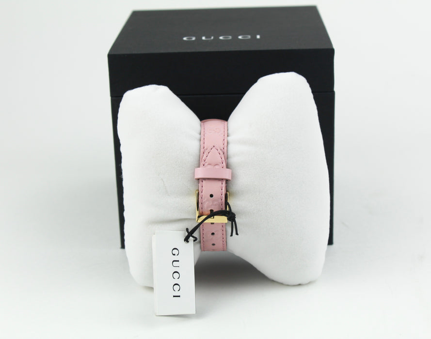 Gucci G-Timeless 27mm Yellow Gold Pastel Pink Watch