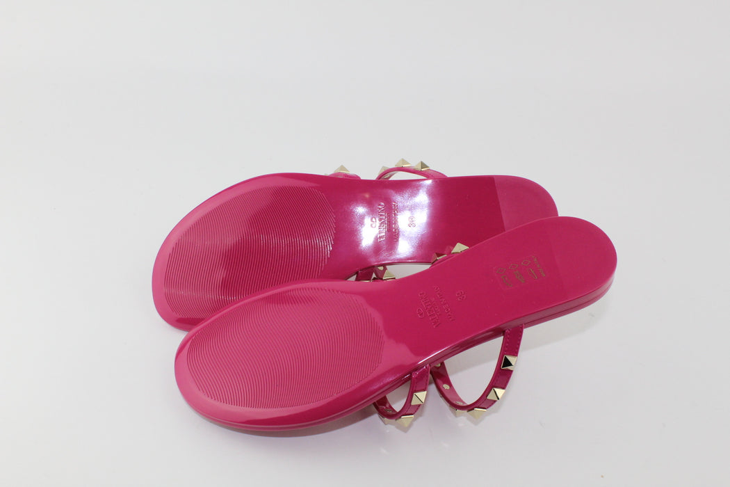 VALENTINO ROCKSTUD THONG SANDAL PINK