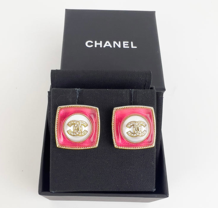 Chanel CC Pink earrings