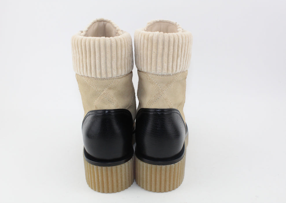 Chanel Lace up suede calfskin boots