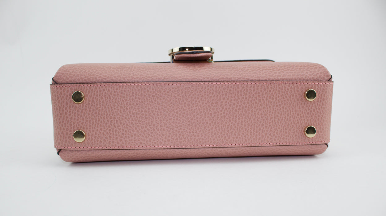 GUCCI DOLLAR CALFSKIN INTERLOCKING G TOP HANDLE SHOULDER BAG
