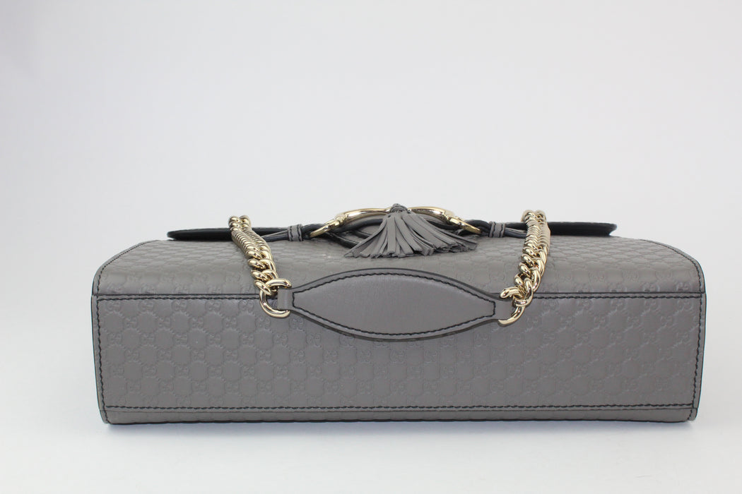 Gucci Emily Guccissima Medium Shoulder bag grey
