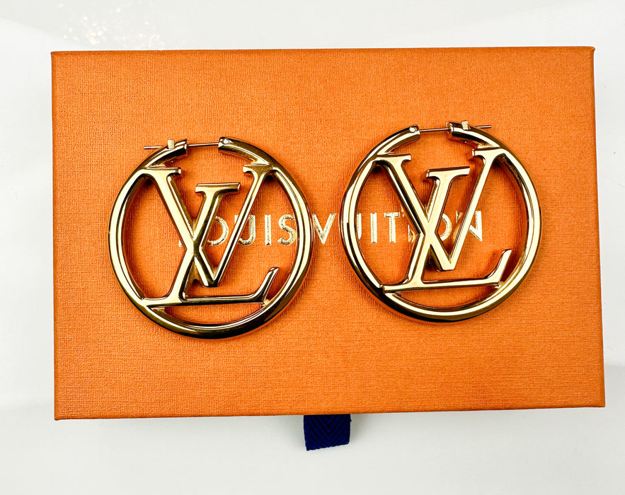 Louis Vuitton Louise Hoop Earrings in Gold