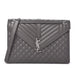 Saint Laurent Large Tri Quilt Leather Envelope Bag in Grey