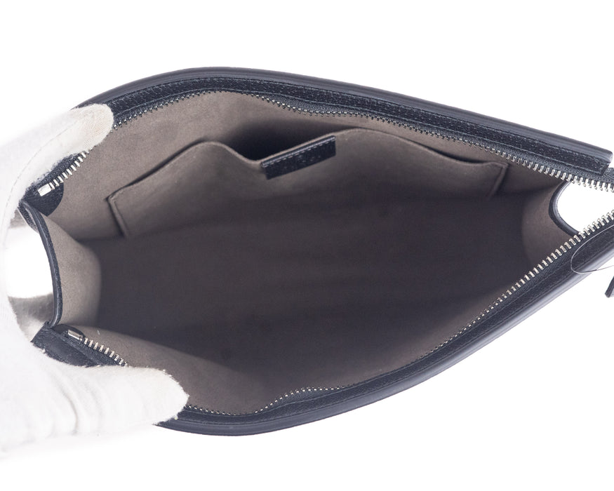 Gucci Logo Stripe Leather Pouch