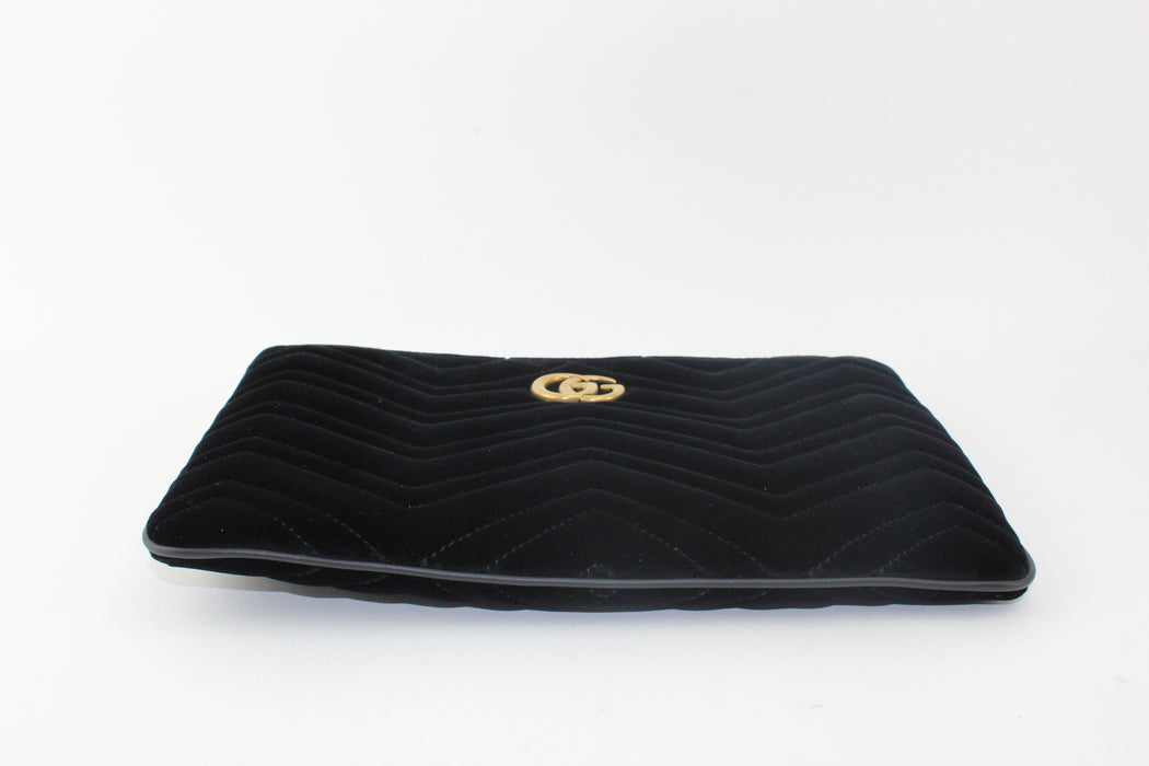 GUCCI GG MARMONT MATELASSE VELVET POUCH