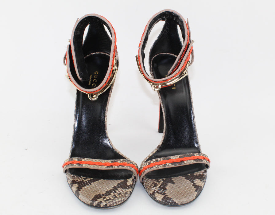 Gucci Ursula Python ankle Sandals