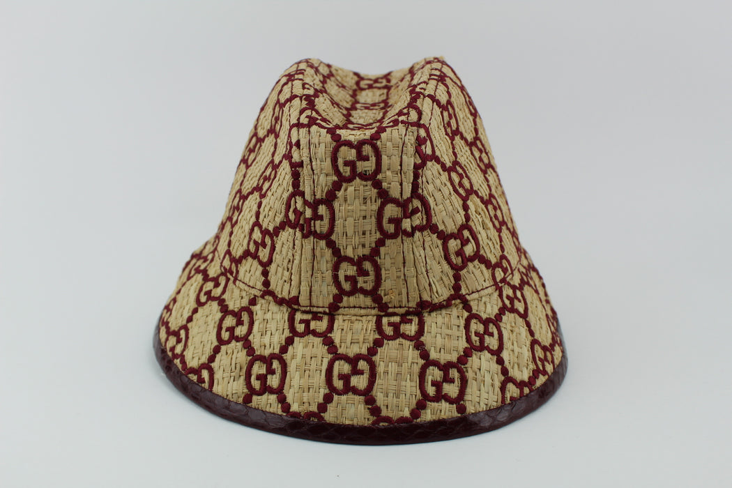 GUCCI GG FEDORA HAT WITH SNAKESKIN