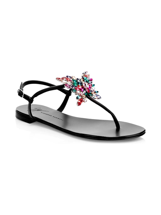 GIUSEPPE ZANOTTI CRYSTAL BUTTERFLY THONG SANDALS - LuxurySnob