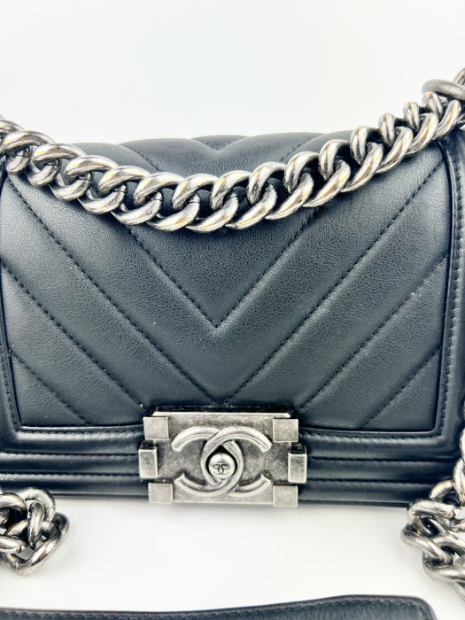 Chanel Chevron Small Boy Bag