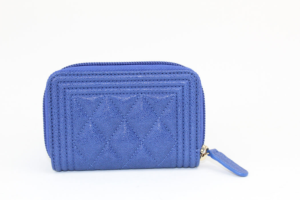 Chanel Boy Zipped Chevron Coin Purse