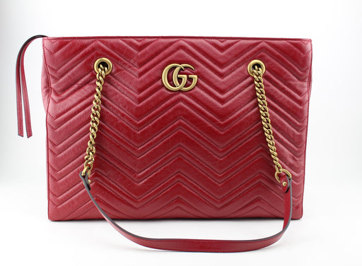 Gucci GG Marmont Matelasse Medium Tote Red
