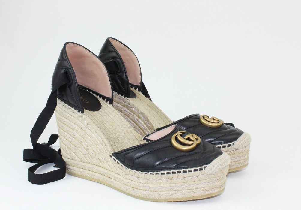 Gucci Leather Platform Espadrilles