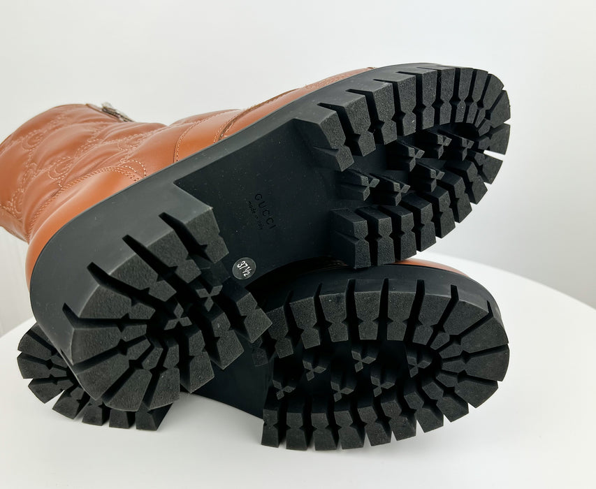 Gucci Women's GG Matelasse Lace Up Boot