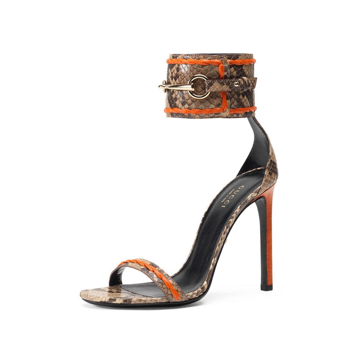 Gucci Ursula Python ankle Sandals