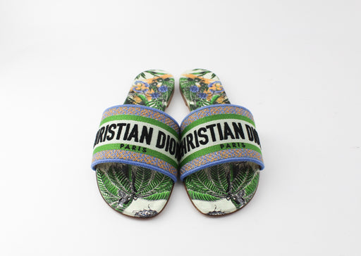 CHRISTIAN DIOR DWAY SLIDES GREEN