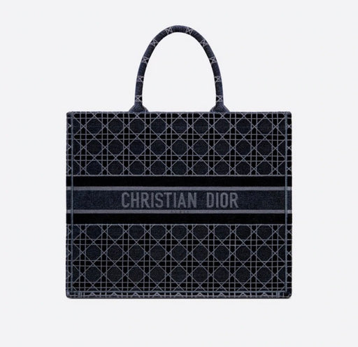 Dior Book tote Blue Cannage Embroidered Velvet