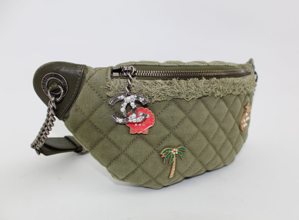 CHANEL COCO CUBA CHARMS KHAKI WAIST BAG