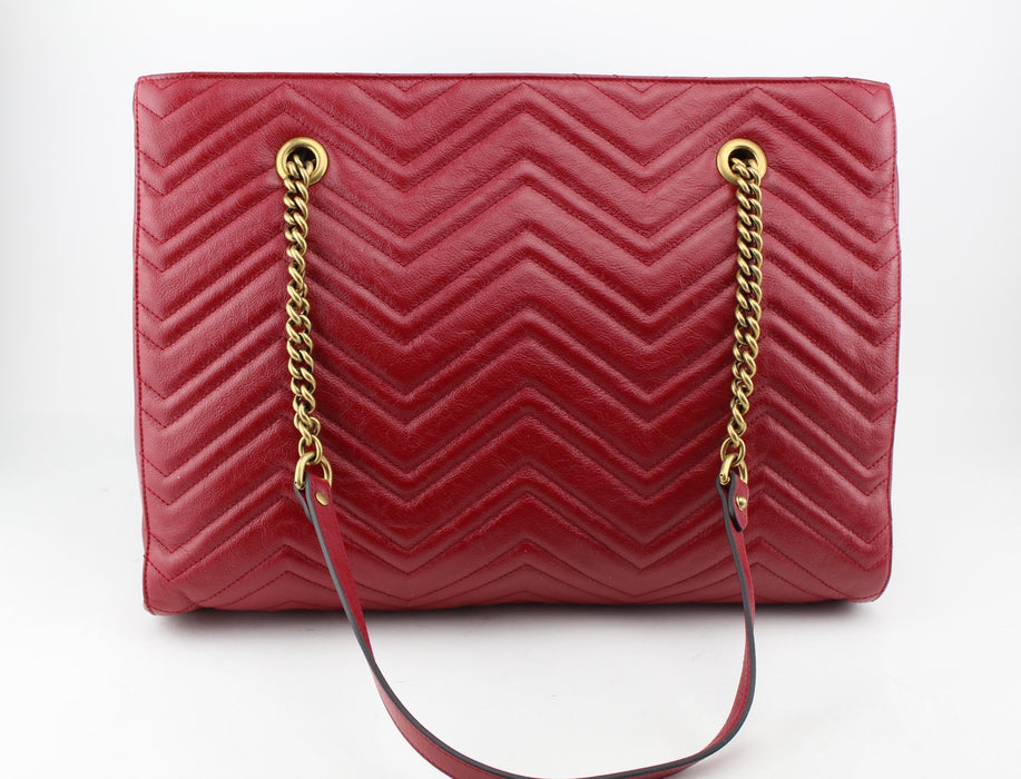Gucci GG Marmont Matelasse Medium Tote Red