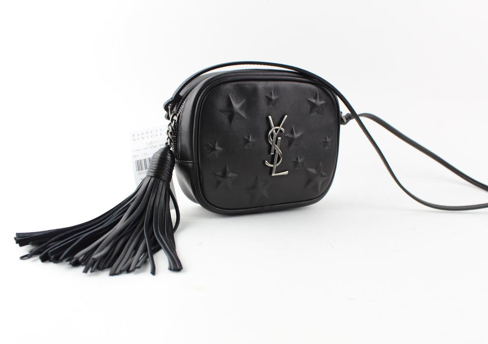 SAINT LAURENT MONOGRAM BLACK STAR EMBOSSED BLOGGER CROSSBODY - LuxurySnob