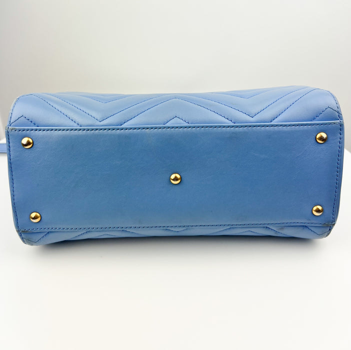 GG Marmont Medium Matelasse Bag in Blue