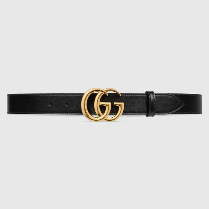 Gucci GG Marmont Leather belt with Shiny Buckle