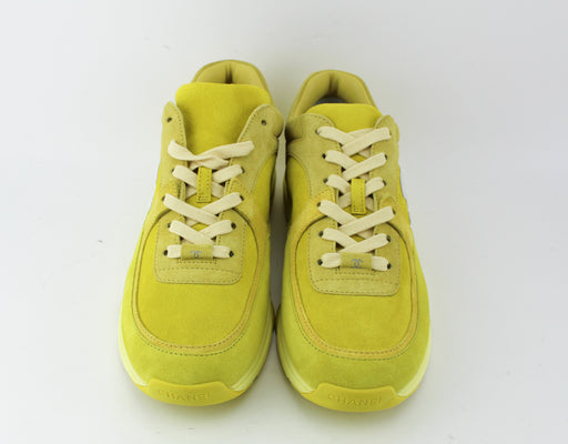 Chanel Yellow Cross Trainer Sneakers