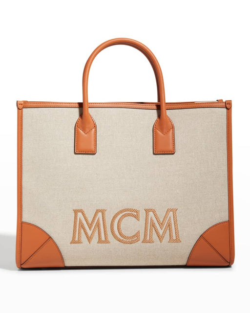 MCM Munchen Linen Tote Bag