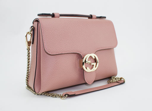 GUCCI DOLLAR CALFSKIN INTERLOCKING G TOP HANDLE SHOULDER BAG
