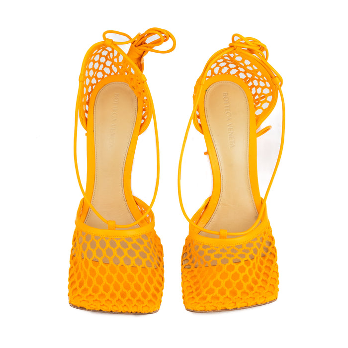 Bottega Veneta Stretch Sandal in Tangerine