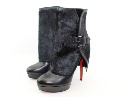 CHRISTIAN LOUBOUTIN BLACK ARMONY 140MM BOOTS SIZE 39.5 