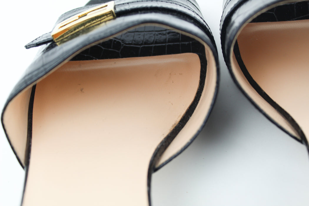 Fendi Mock Croc FF Slide Sandal