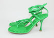 Bottega Veneta Green Lagoon Bubble-Insole Leather Sandals