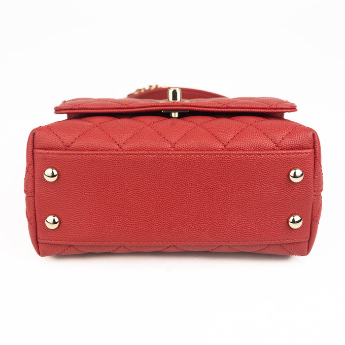 Chanel Coco Handle Mini Flap Bag in red