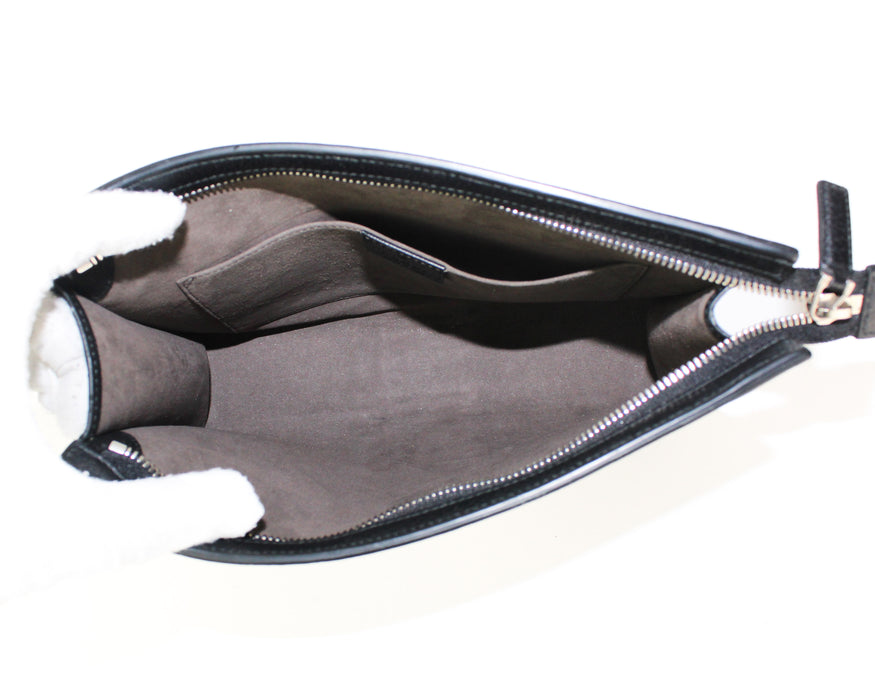 Gucci Logo Stripe Leather Pouch