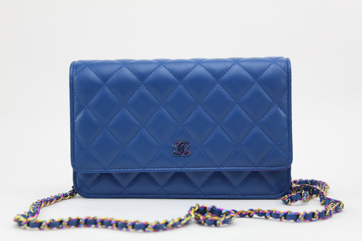 Chanel Wallet on Chain blue