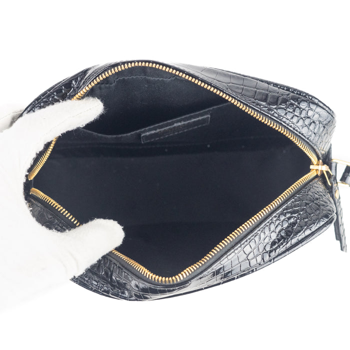Saint Laurent Croc Embossed Lou Camera bag